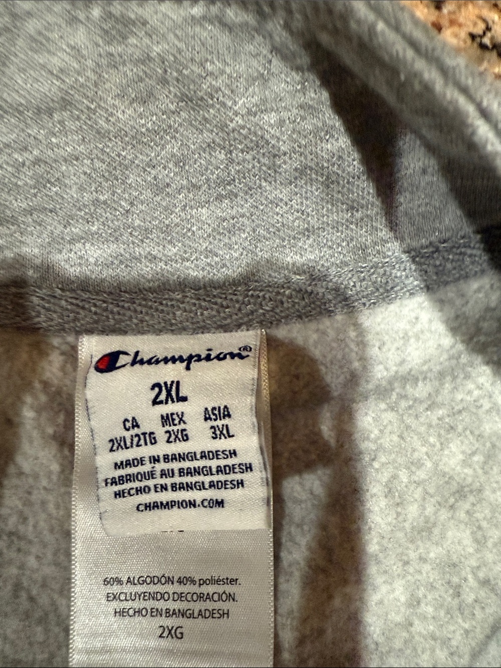 Champion 2XL Gray Crewneck Sweatshirt with Logo Tag